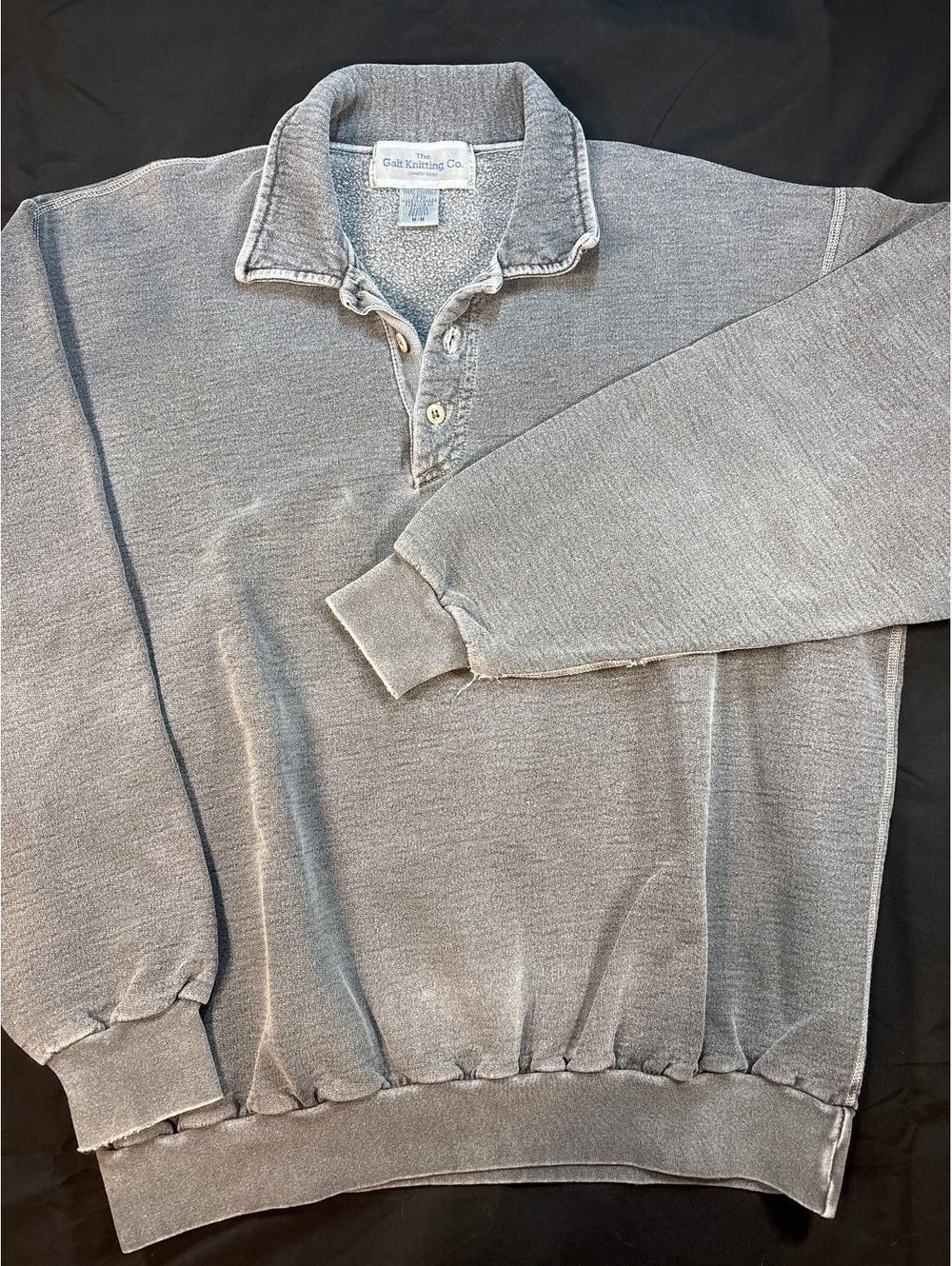 Vintage 80s Galt Knitting Co Made in Canada Distressed Faded Grey Sweatshirt